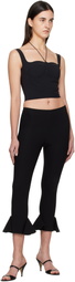 Nensi Dojaka Black Cropped Flared Trousers