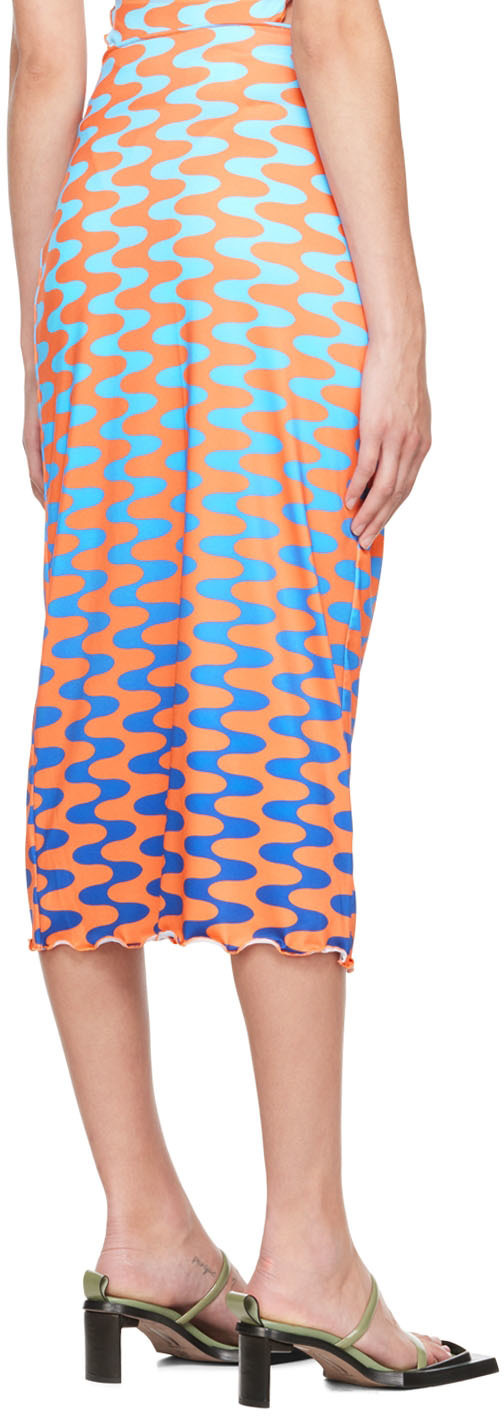 FENSI SSENSE Exclusive Orange & Blue Midi Skirt