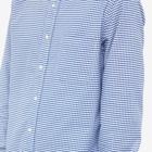 Beams Plus Men's Button Down Gingham Oxford Shirt in Blue