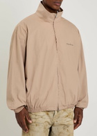 Acne Studios Logo-print Cotton-poplin Jacket Beige