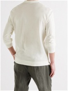 MASSIMO ALBA - Hawai Watercolour-Dyed Cotton-Jersey Henley T-Shirt - White - S