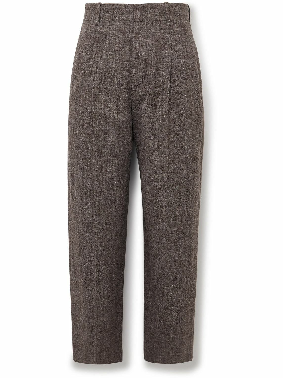 美品The Row Silas Virgin Trousersウール スラックス The Row - Silas Tapered Pleated Silk, Linen and Virgin Wool-Blend