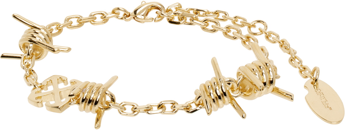 Off-White Gold Barbed Wire Bracelet