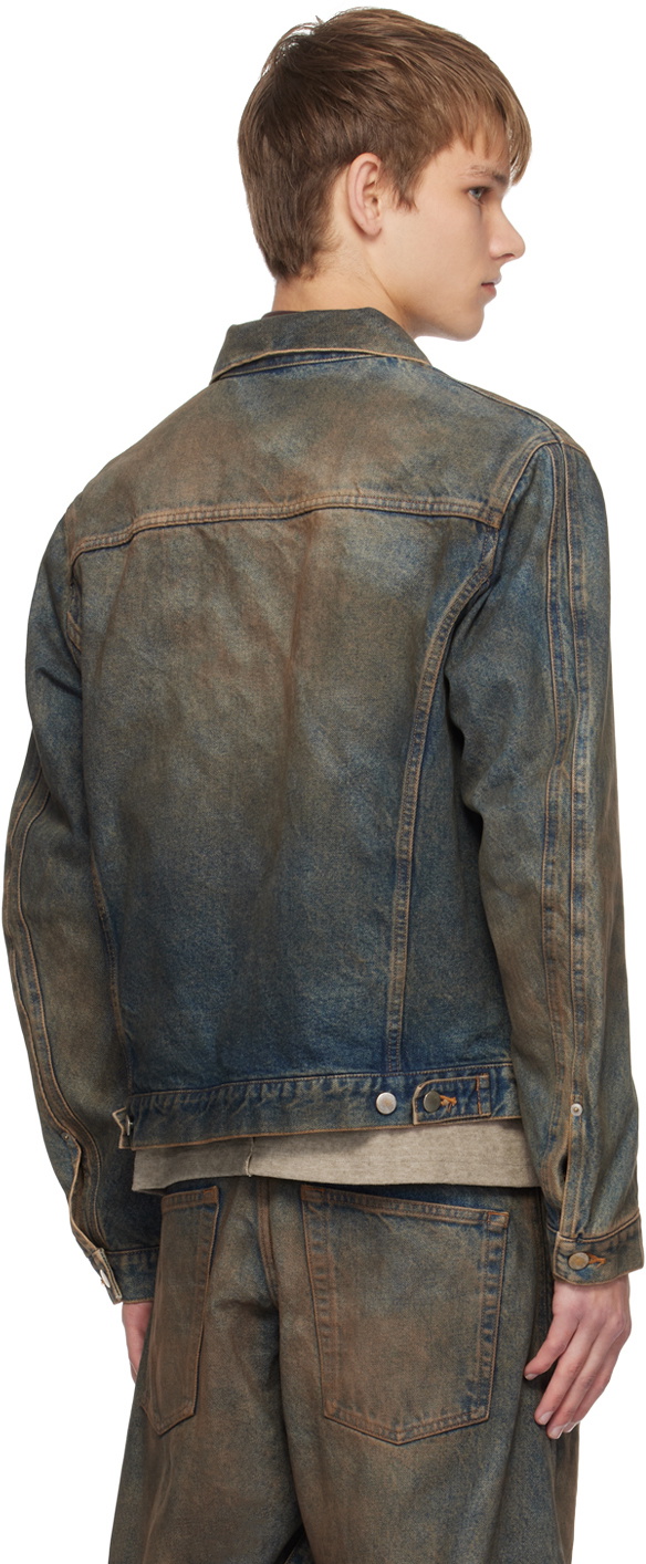 NVRFRGT Brown Faded Denim Jacket
