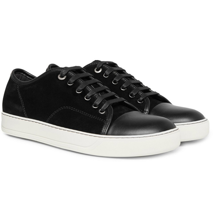 Photo: Lanvin - Cap-Toe Suede and Leather Sneakers - Men - Black