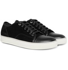 Lanvin - Cap-Toe Suede and Leather Sneakers - Men - Black