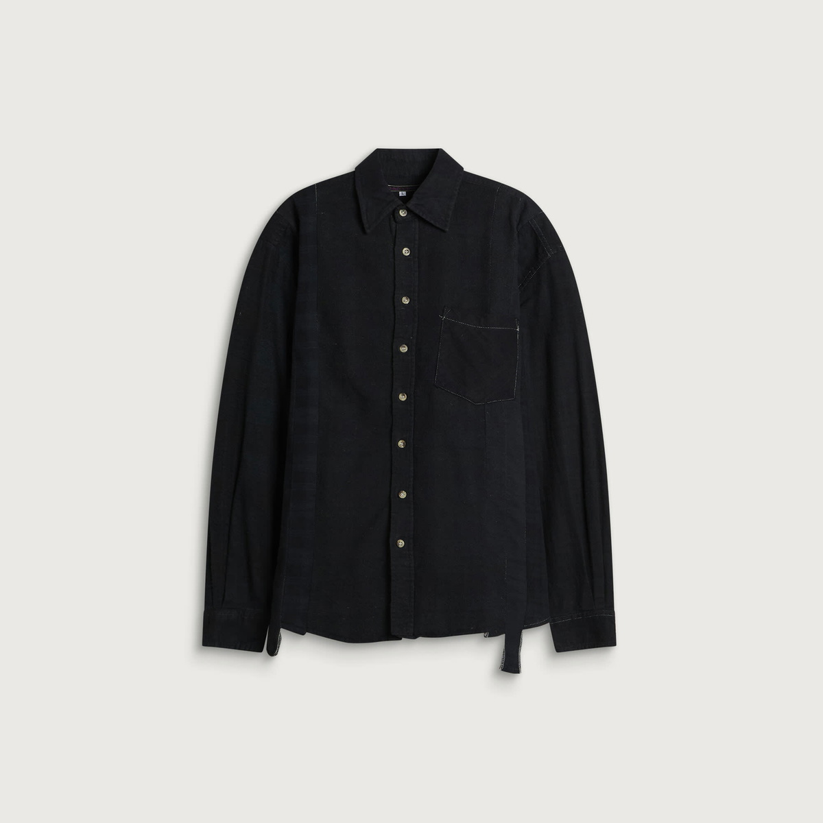Needles Men's 7 Cuts Overdyed Flannel Shirt in Black