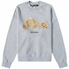 Palm Angels Men's Kill The Bear Crew Sweat in Melange Grey/Brown