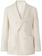 Brunello Cucinelli - Double-Breasted Linen and Wool-Blend Suit Jacket - Neutrals