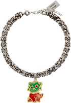 Chopova Lowena Silver Puppy Pendant Necklace