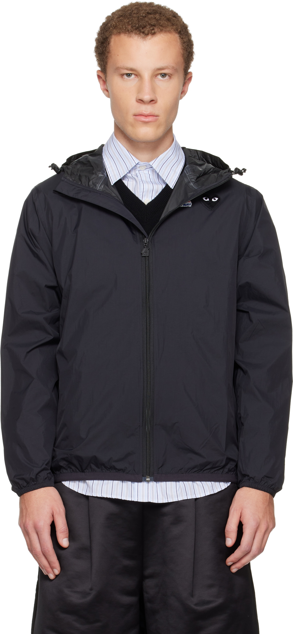 Comme des Garçons Play Men's x K-Way Full Zip Packable Jacket in