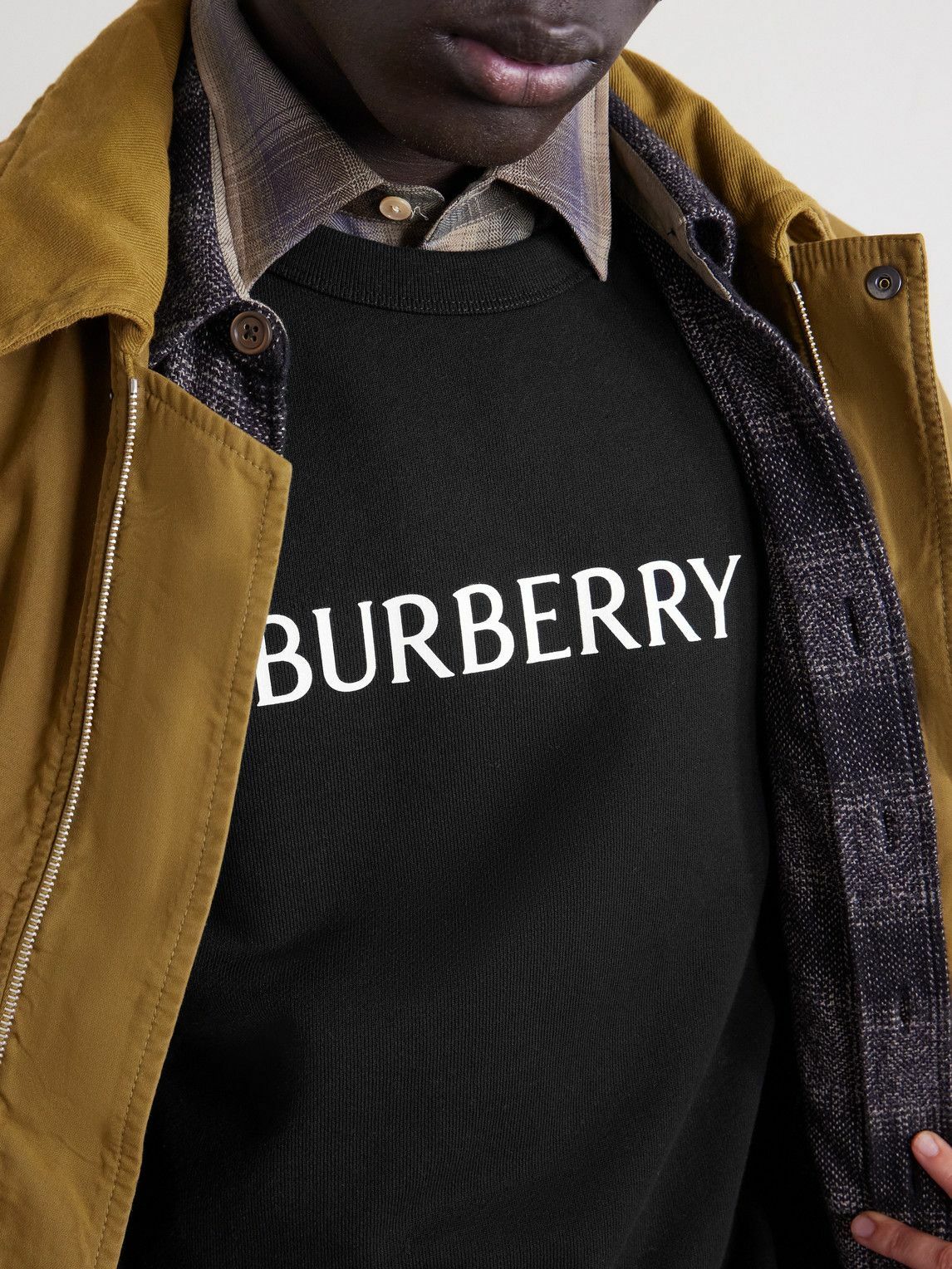 Burberry - Logo-Print Cotton-Jersey Sweatshirt - Black