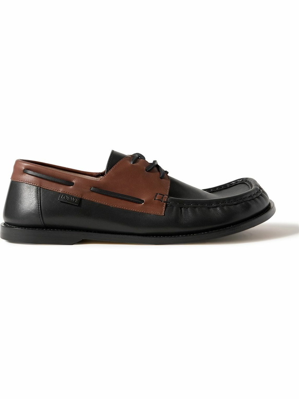 Photo: LOEWE - Campo Colour-Block Leather Boat Shoes - Brown