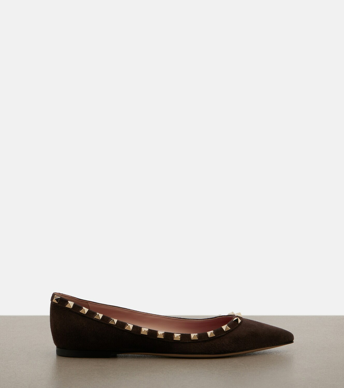Valentino Garavani Rockstud suede ballet flats