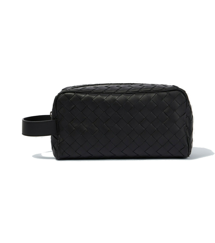 Photo: Bottega Veneta - Intrecciato leather wash bag