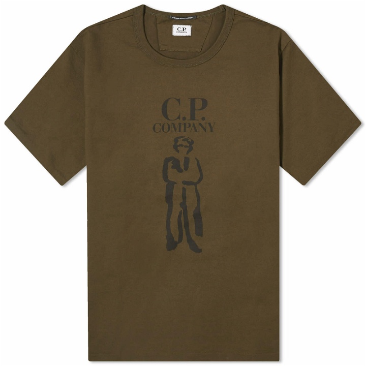 Photo: C.P. Company Men's 30/2 Mercerized Jersey Twisted British Sailor T in Ivy Green