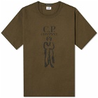 C.P. Company Men's 30/2 Mercerized Jersey Twisted British Sailor T in Ivy Green