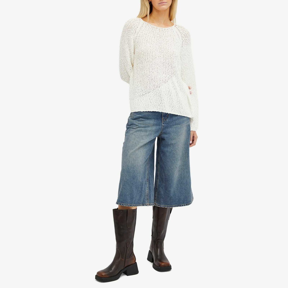 Low Classic Women's Wave Knit Jumper in Ivory 