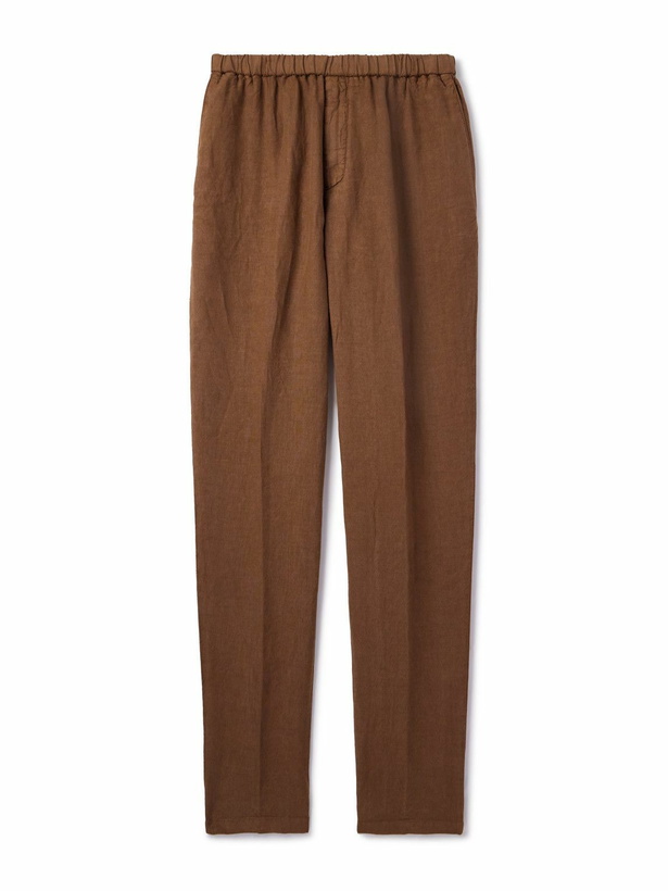 Photo: Boglioli - Tapered Linen Trousers - Brown