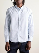 A.P.C. - Greg Button-Down Collar Pinstriped Cotton Oxford Shirt - Blue