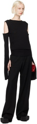 Rick Owens Black Porterville Cape Sleeve Sweater