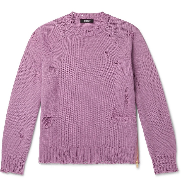 Photo: UNDERCOVER - Distressed Knitted Sweater - Pink