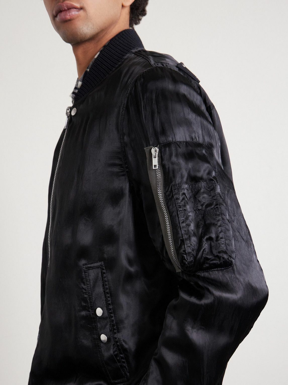 Rick Owens - Classic Flight Satin Bomber Jacket - Black Rick Owens