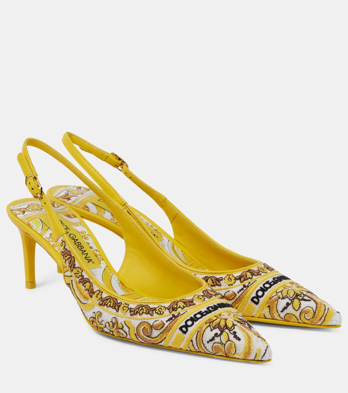 Dolce&Gabbana Majolica embroidered slingback pumps Dolce & Gabbana