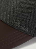 Berluti - Logo-Embroidered Leather-Trimmed Wool Baseball Cap - Gray