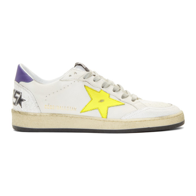 Photo: Golden Goose White and Yellow Ball Star Sneakers