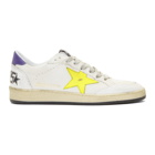 Golden Goose White and Yellow Ball Star Sneakers