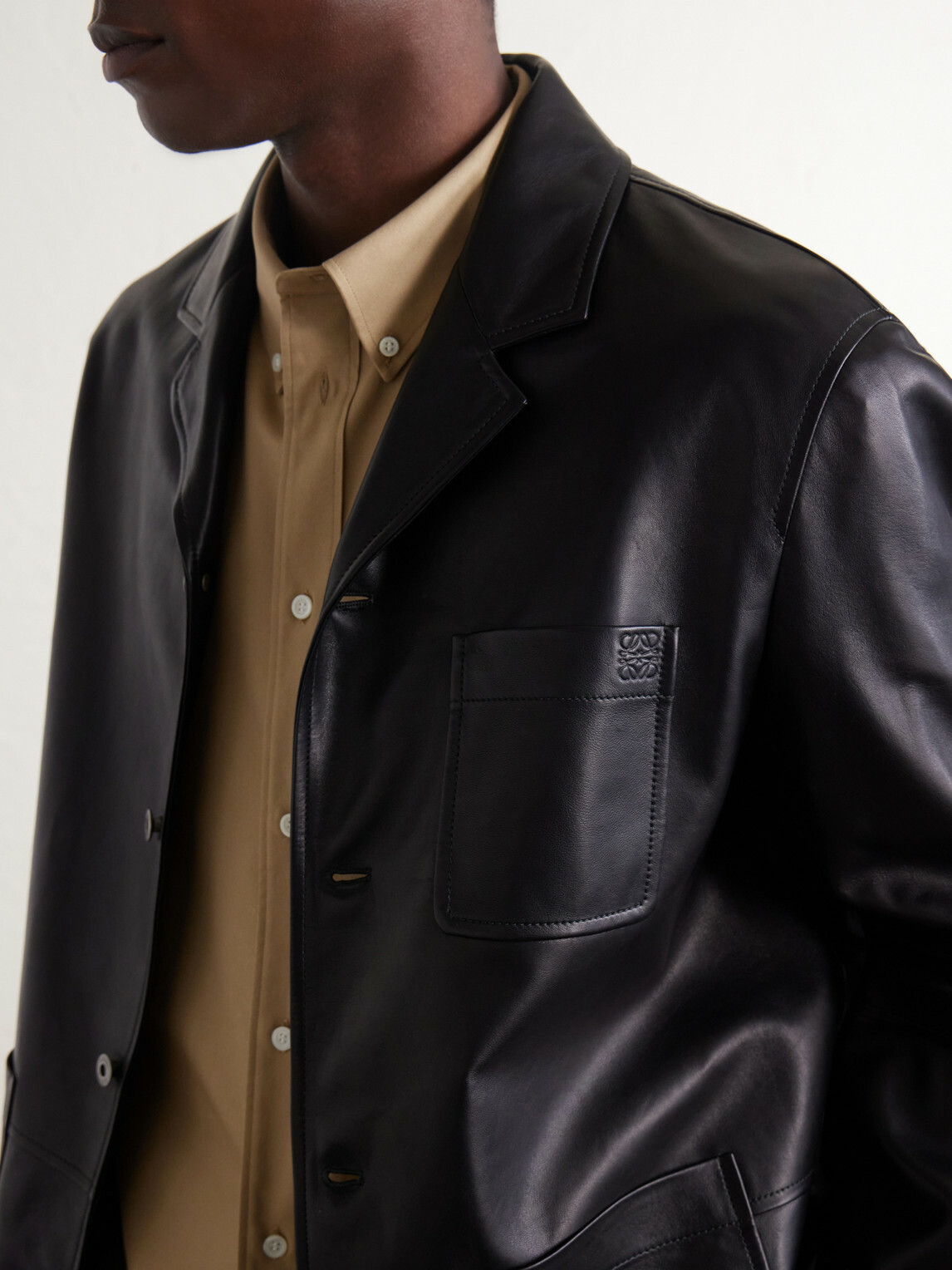 LOEWE - Workwear Leather Jacket - Black