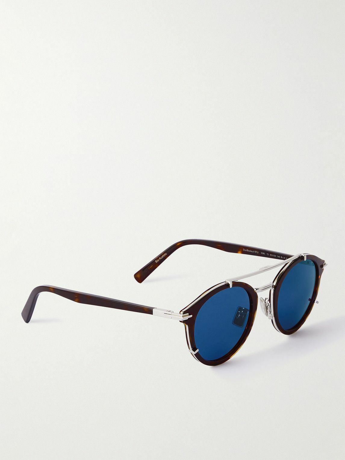 Dior Eyewear - Blacksuit R7U Acetate and Silver-Tone Round  display picture 2