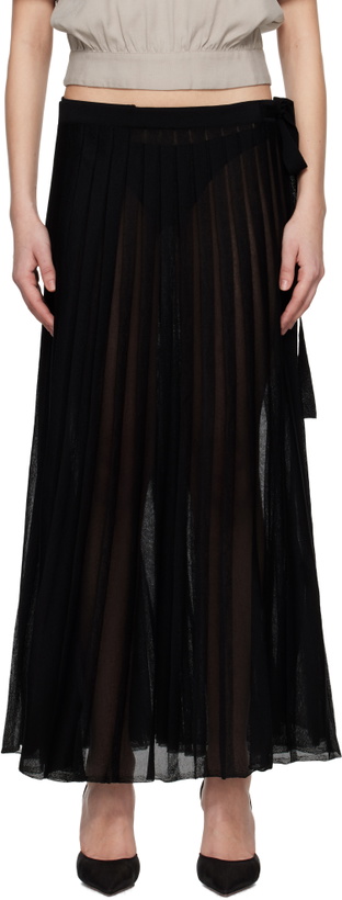 Photo: REMAIN Birger Christensen Black Knit Wrap Maxi Skirt