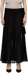 REMAIN Birger Christensen Black Knit Wrap Maxi Skirt