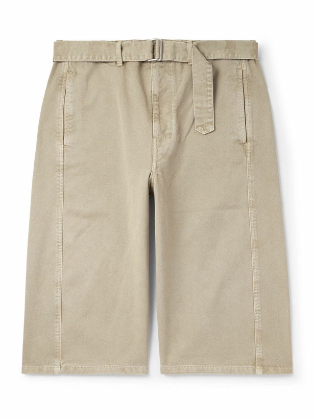 Photo: LEMAIRE - Twisted Wide-Leg Belted Garment-Dyed Denim Shorts - Neutrals