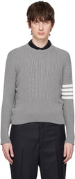 Thom Browne Gray 4-Bar Sweater