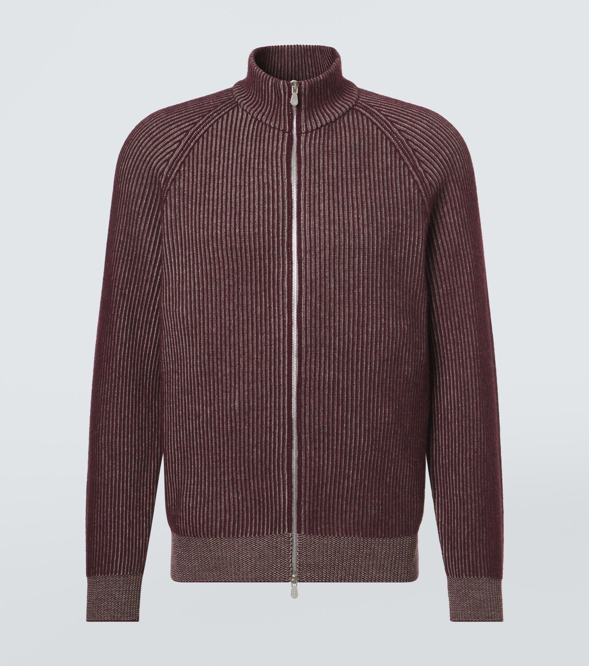 Brunello Cucinelli Ribbed-knit cashmere zip-up cardigan