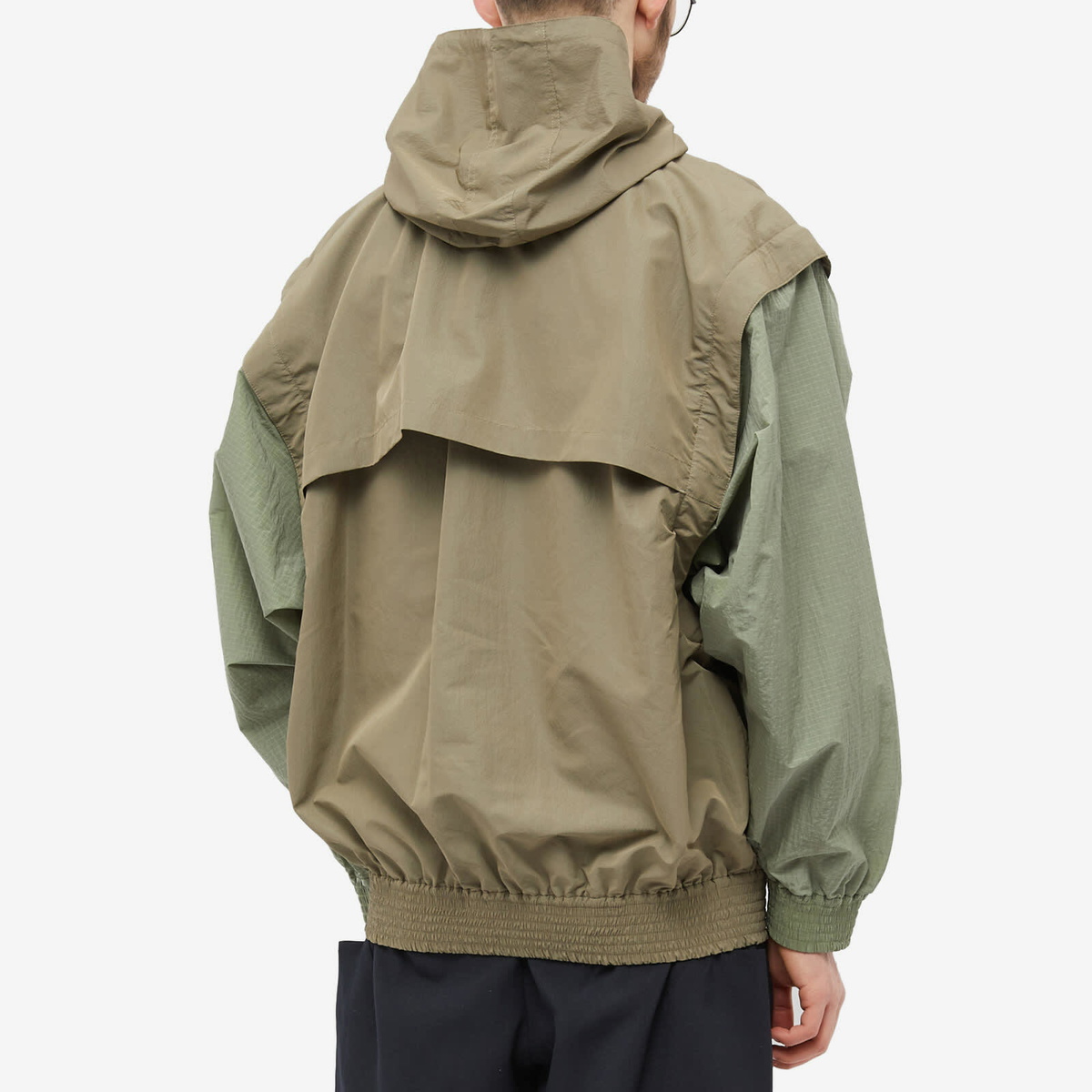 F/CE. Men's Layered Windbreaker in Sage Green F/CE.