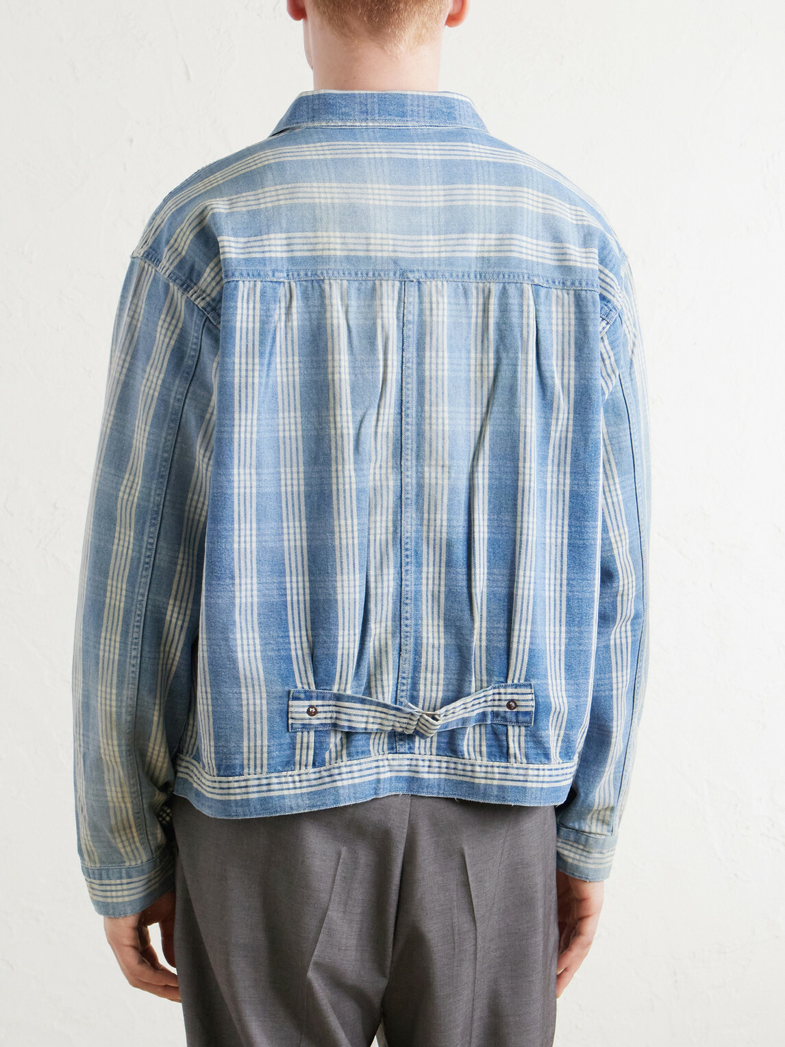 A.PRESSE - Checked Denim Jacket - Blue