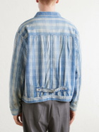A.PRESSE - Checked Denim Jacket - Blue