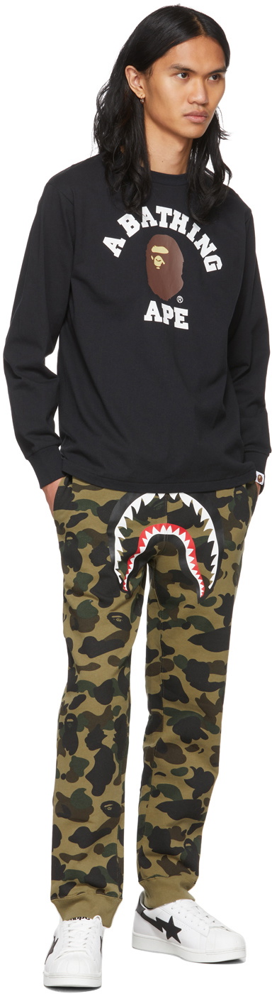 Kids Green Camo Shark Lounge Pants by BAPE