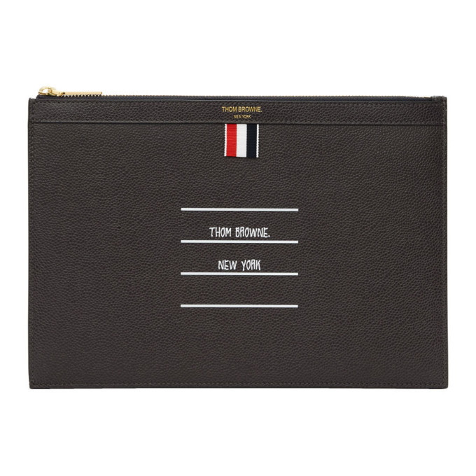 Photo: Thom Browne Grey Small Tablet Pouch