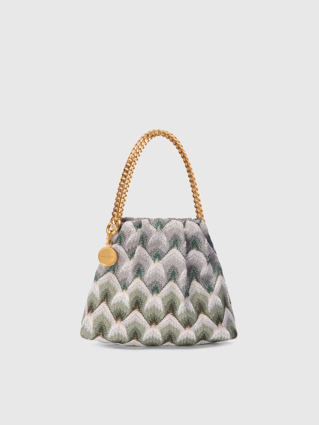 Missoni - Chain pouch in lamé viscose, Women, Green