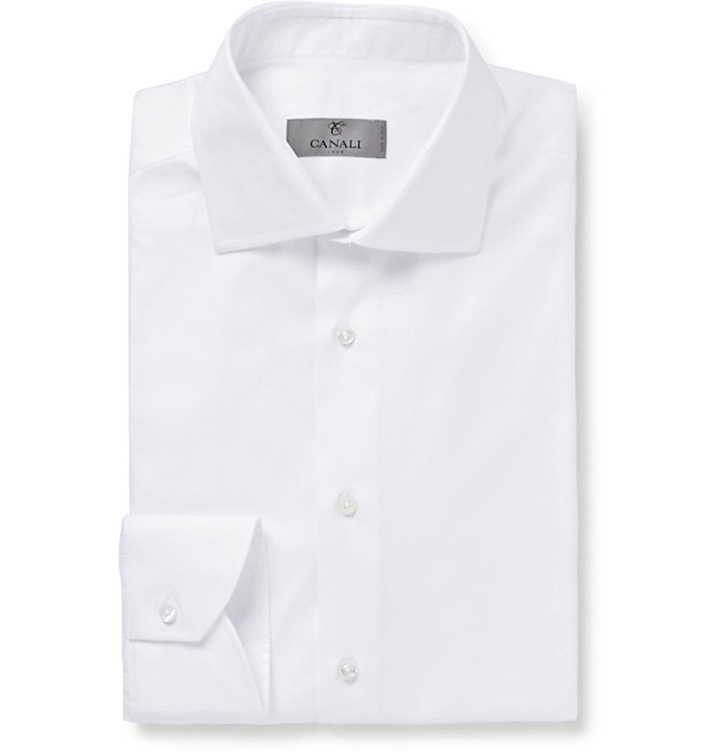 Photo: Canali - Herringbone Cotton Shirt - White