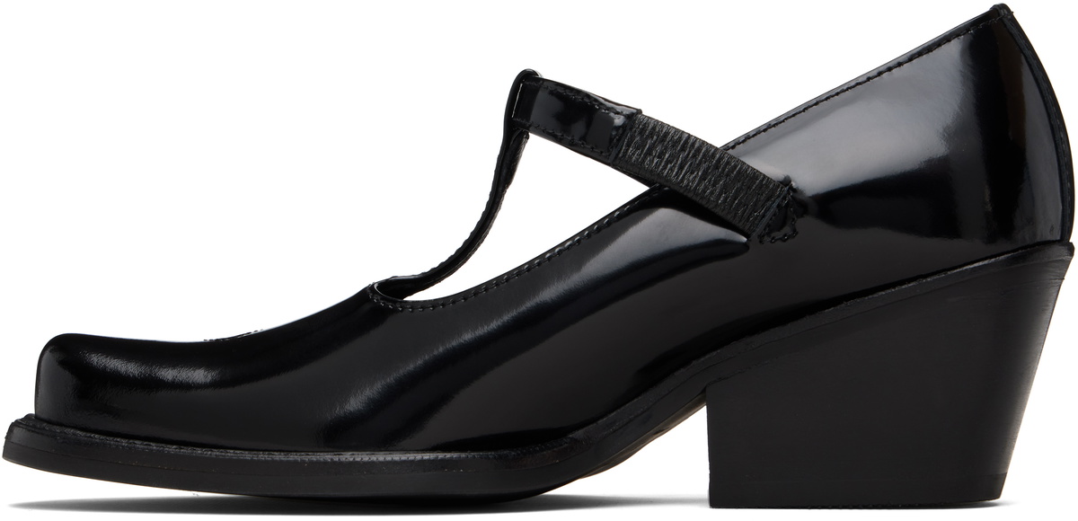OPEN YY Black Western Cutout Mary Jane Heels