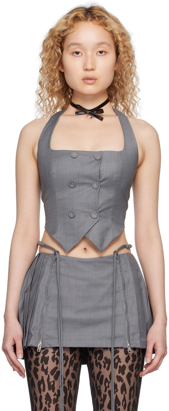 Nodress Gray Asymmetric Vest