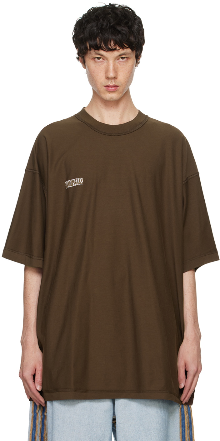 VETEMENTS Brown Inside Out Label T-Shirt Vetements