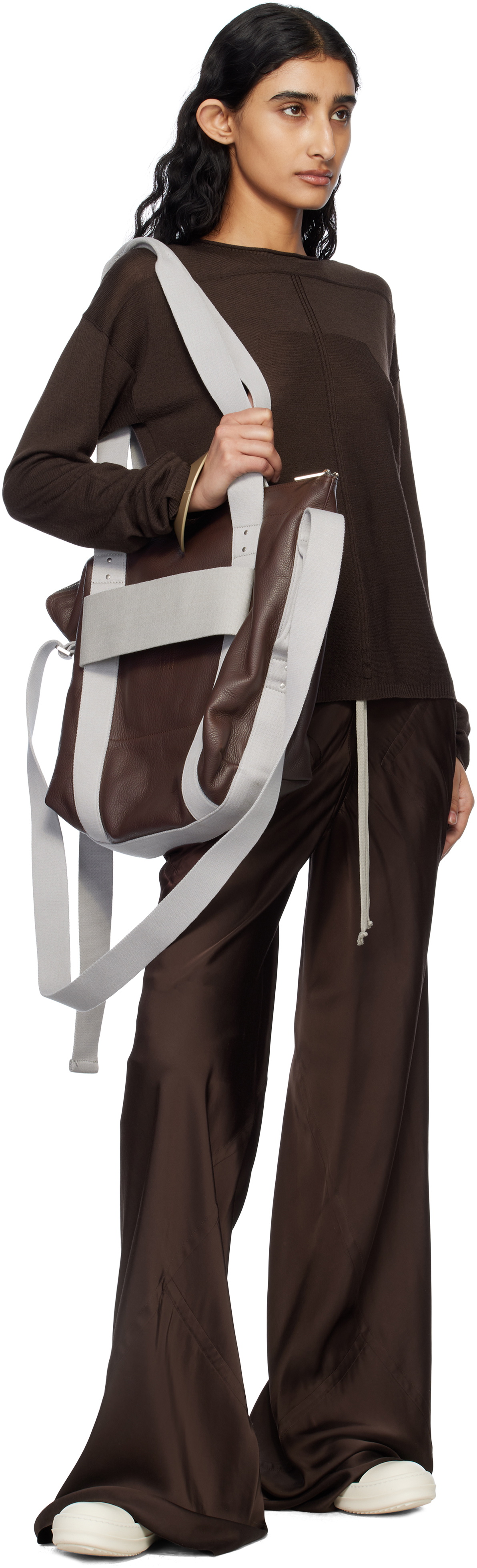Rick Owens Brown Hollywood Trolley Tote