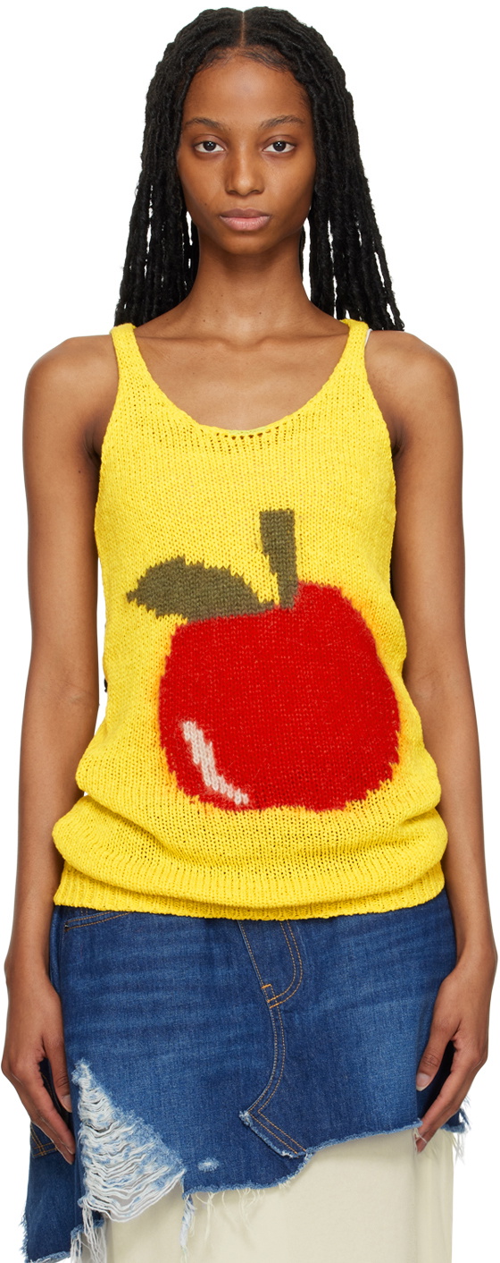 JW ANDERSON BAD APPLE タンクトップ JW Anderson “Bad Apple” Graphic Tank Top – Organic Cotton Charcoal